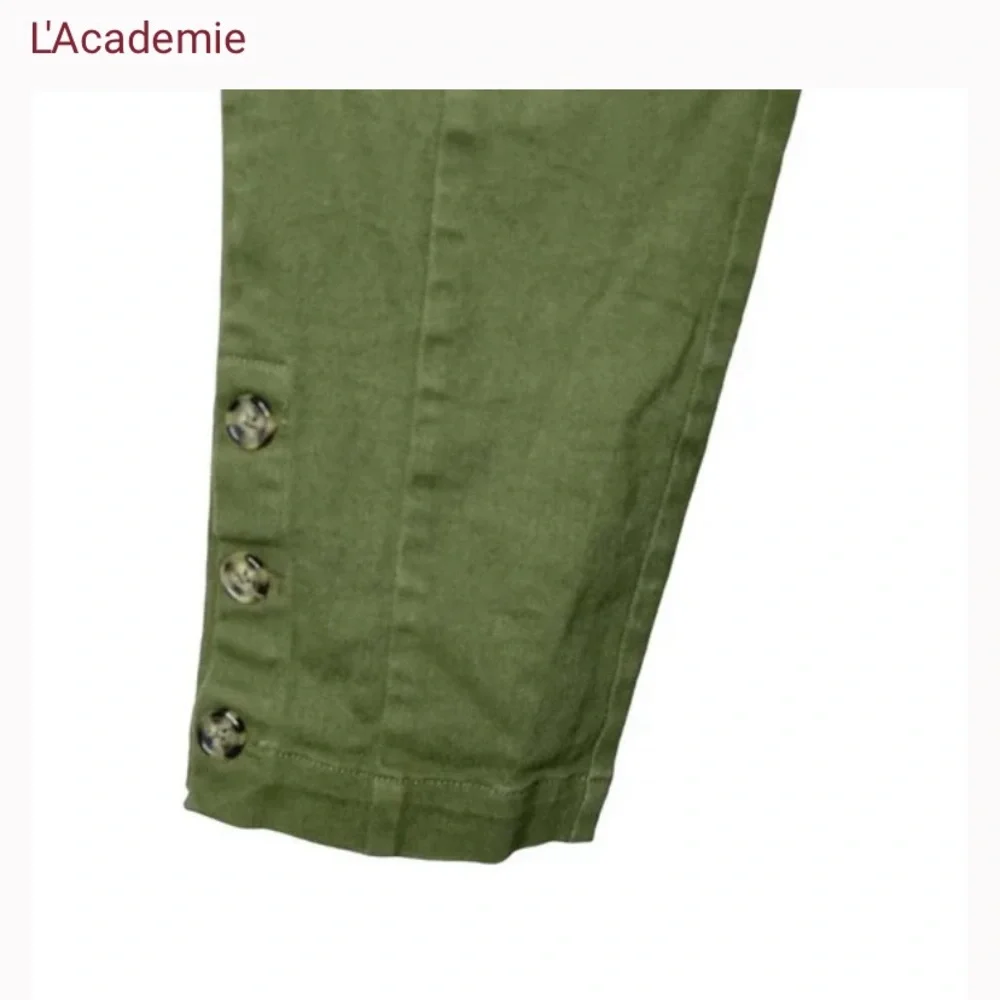 L’academié Revolve Alloy Skinny Pant in Olive green size large side zip - Picture 3 of 4